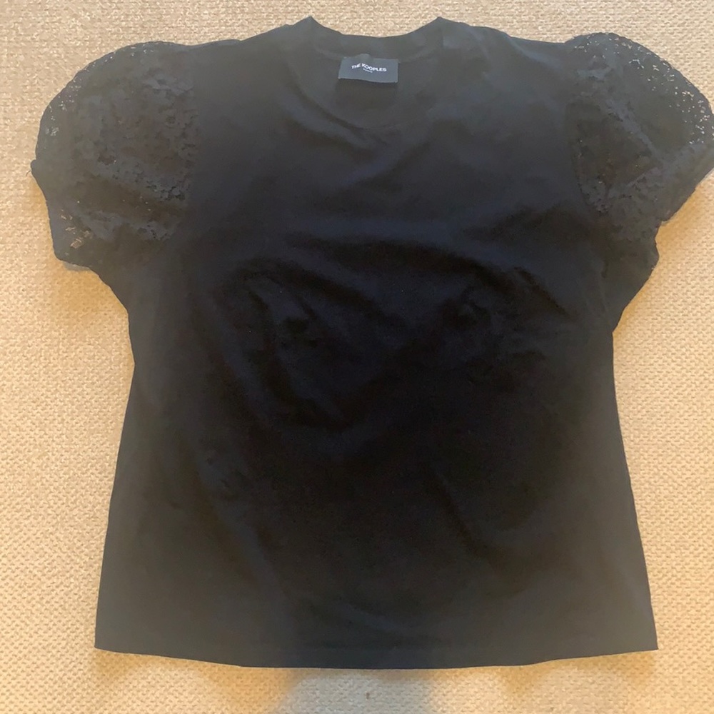 Kooples size M cotton with lace sleeves perfect condition black